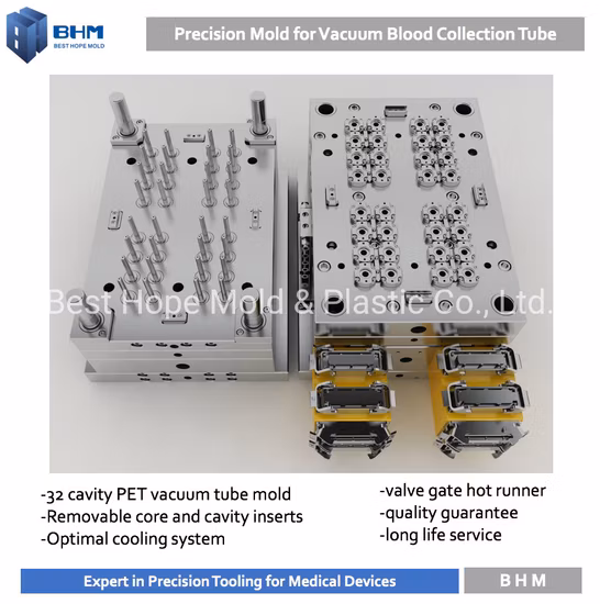 Hot Runner Blood Collection Injection Mould Medical Mold Vacuum Blood Collection Tube Mold Test Tube Injection Mold in China